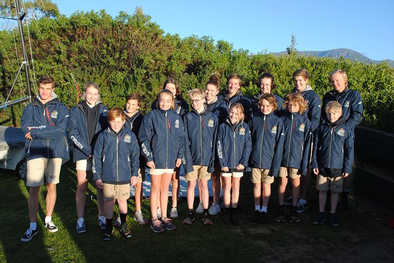 The Australian team for the Cadet Worlds at the Sandy Bay Sailing Club training weekend in June photo copyright Peter Campbell taken at Sandy Bay Sailing Club and featuring the Cadet class