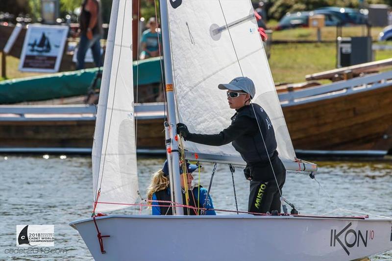 Australia's youngest skipper at the Cadet Worlds is 13-year-old Hugo Allison - 2018 International Cadet World Championships photo copyright Cadet Worlds 2018 taken at  and featuring the Cadet class