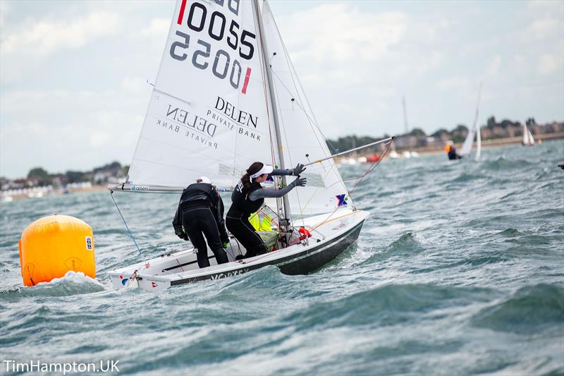 Thibaud Drix and Helena Schoonooghe - Open Champions -Zhik UK Cadet Class Open National Championships 2018 - photo © Tim Hampton / www.timhampton.uk