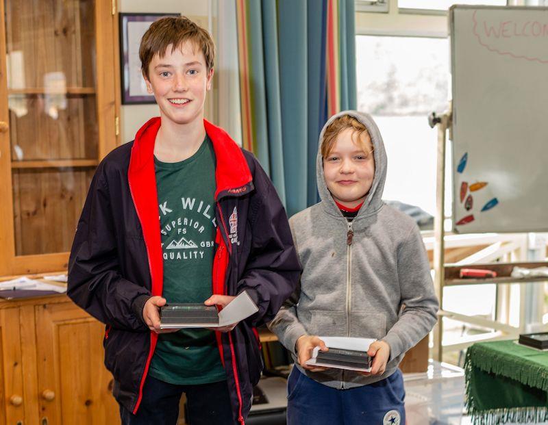 Tom Walker and Elliott Chapma win the regatta fleet in the Cadet open meeting at Frensham - photo © Tim Hampton / www.timhampton.uk