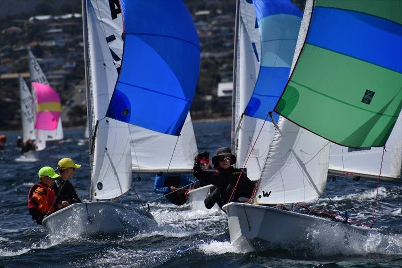 Young sailors in the International Cadets in the Banjos Shoreline Crown Series Bellerive Regatta - photo © Jane Austin