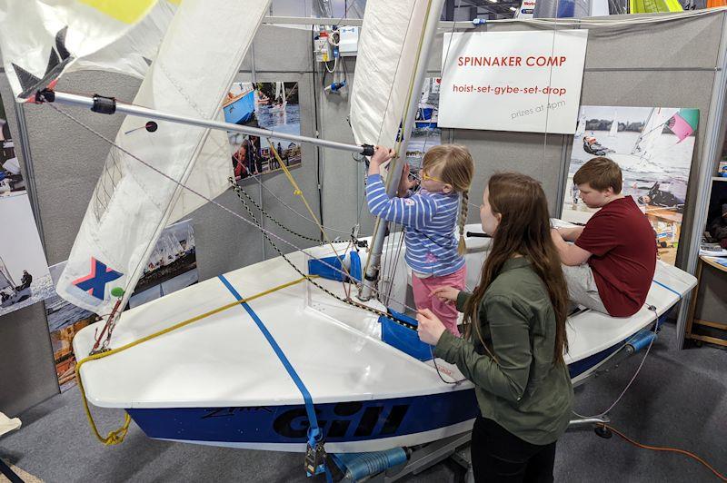 Cadet class spinnaker competition on the simulator at the RYA Dinghy & Watersports Show 2022 - photo © Mark Jardine / YachtsandYachting.com