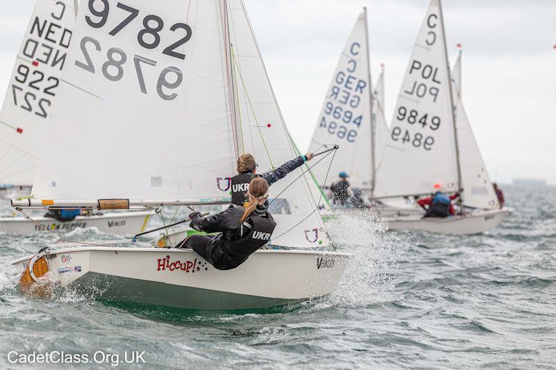 Cadet Europeans at Torbay photo copyright Tim Hampton / www.cadetclass.org.uk taken at Royal Torbay Yacht Club and featuring the Cadet class