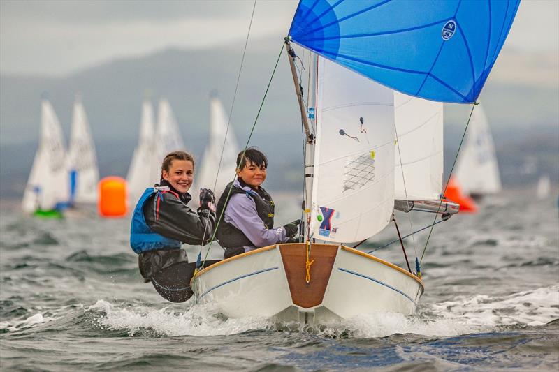 Sam Nee and Audrey Guimali win the 2023 Cadet Nationals at Abersoch photo copyright Tim Hampton / www.timhampton.uk taken at South Caernarvonshire Yacht Club and featuring the Cadet class