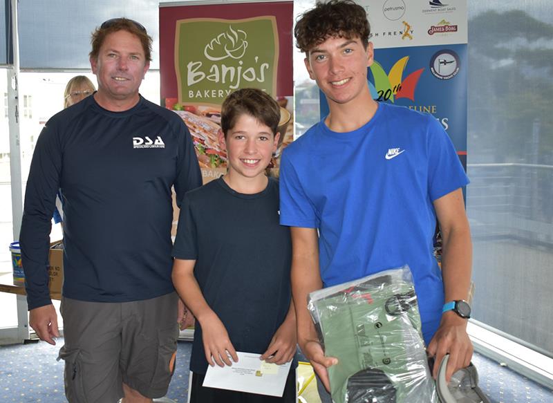 Charlie Birch and Archie McQuillen won the Cadet Series in the Banjo's Shoreline Crown Series Bellerive Regatta photo copyright Jane Austin taken at Bellerive Yacht Club and featuring the Cadet class