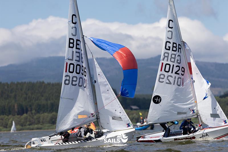 Day 2 of the Cadet World Championship at Lake Lipno photo copyright Pavlina Soukupova Mareckova / PAYA taken at Jachetní Klub Cerná v Pošumaví and featuring the Cadet class