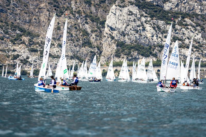 Cadet class World Championship at Garda day 1 photo copyright Tom Sullam taken at Circolo Vela Torbole and featuring the Cadet class