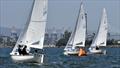 © Laurie Morrison Photography From left to right, Sail 294, Bill Schopp, Sluggo, 2nd place; Sail 373, Jeff Ives, Bravura, 1st place, and Sail 376, Mike DeBrincat, Bandini Mountain tied for 3rd © Laurie Morrison Photography