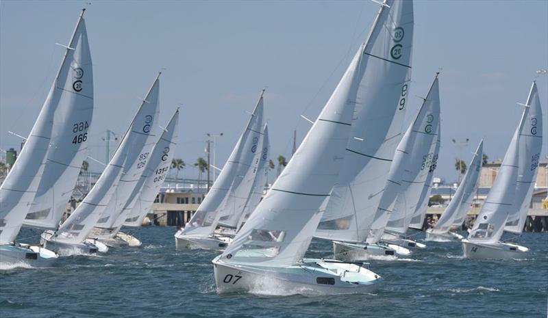 The Cal20s race at the 2023 Championships photo copyright Volker Correll taken at Shoreline Yacht Club and featuring the Cal 20 class