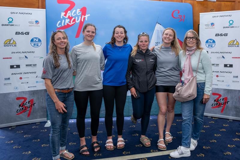 Women in the top 3 at the 2023 Cape 31 National Championship photo copyright Ian Roman taken at Royal Lymington Yacht Club and featuring the Cape 31 class