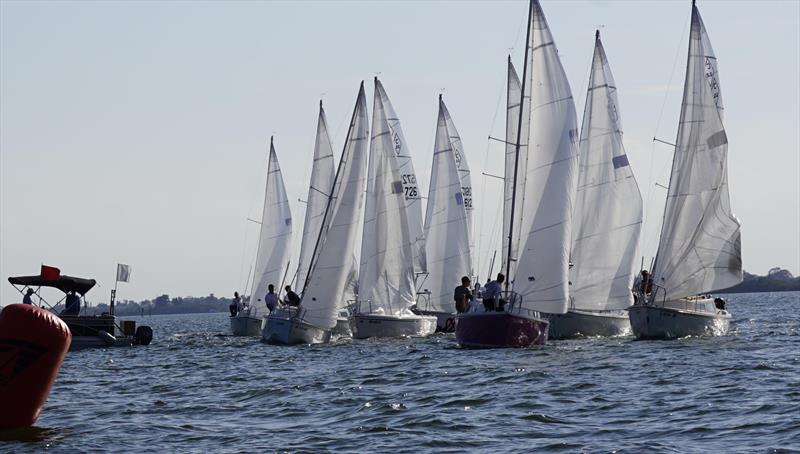 Starting line action in the Catalina 22 class at the Space Coast Invitational photo copyright Ryan Jordan Collection taken at Indian River Yacht Club and featuring the Catalina 22 class