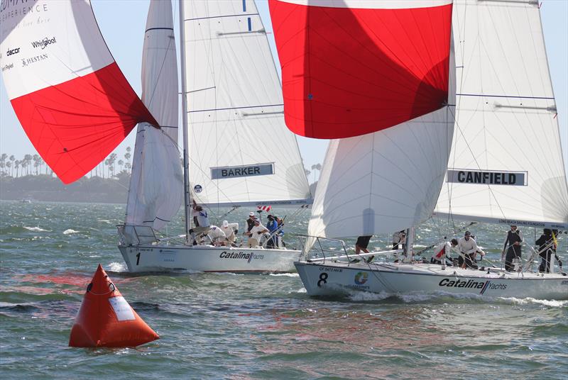 Taylor Canfield beats rival America's Cup Challenger in the Final of the 2018 Congressional Cup at Long Beach Yacht Club photo copyright Bronny Daniels taken at Long Beach Yacht Club and featuring the Catalina 37 class