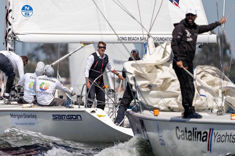 Ian Williams please with the Umpires - Final day - Congressional Cup - April 2022 - Long Beach Yacht Club photo copyright Ian Roman / WMRT taken at Long Beach Yacht Club and featuring the Catalina 37 class