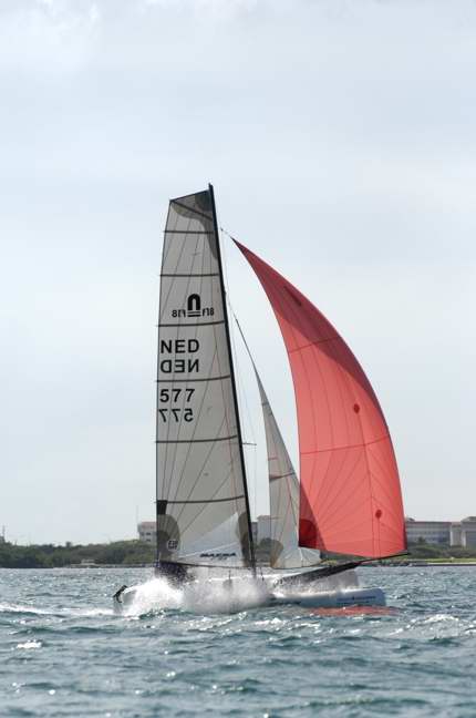 Action from the final day of the 16th Aruba Heineken Catamaran Regatta photo copyright Steve Arkley / www.sailshots.co.uk taken at  and featuring the Catamaran class