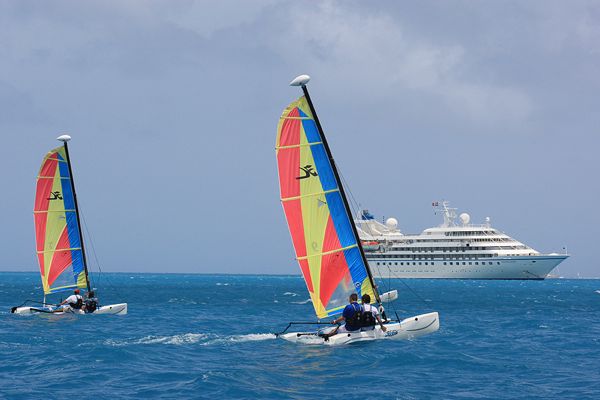 Action from the BVI Sailing Festival photo copyright Ingrid Abery / www.hotcapers.com taken at Bitter End Yacht Club and featuring the Catamaran class