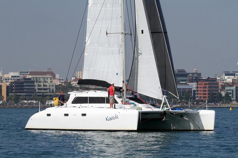 Kavala Div 2 Australian Multihull Champion on day 1 of the Festival of Sails photo copyright Teri Dodds taken at Royal Geelong Yacht Club and featuring the Catamaran class