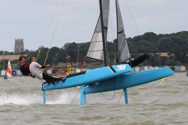 Pyefleet Week 2016 day 4 photo copyright Tim Bees taken at Brightlingsea Sailing Club and featuring the Catamaran class