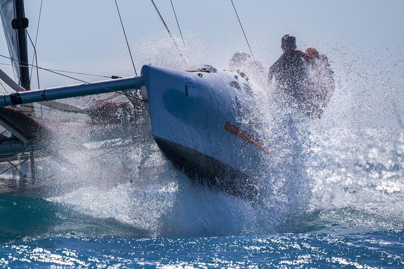 Multihull action today on day 1 of Airlie Beach Race Week photo copyright Andrea Francolini taken at Whitsunday Sailing Club and featuring the Catamaran class