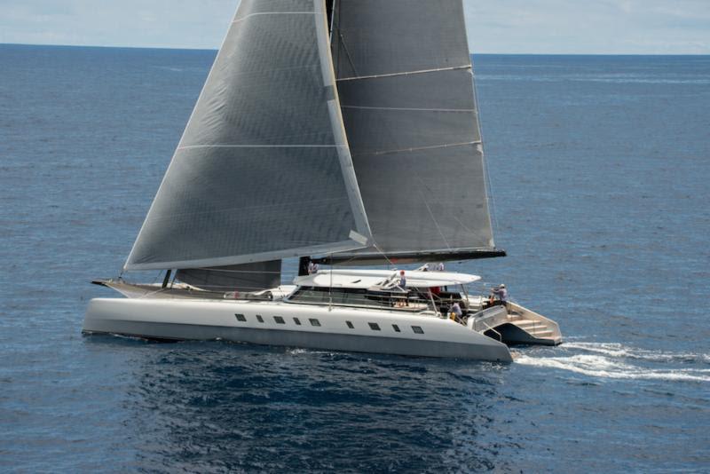 Allegra, the Multihull Line Honours winning Nigel Irens APC 78 catamaran, built for speed and comfort photo copyright Ted Martin / Antigua Bermuda Race taken at Royal Bermuda Yacht Club and featuring the Catamaran class