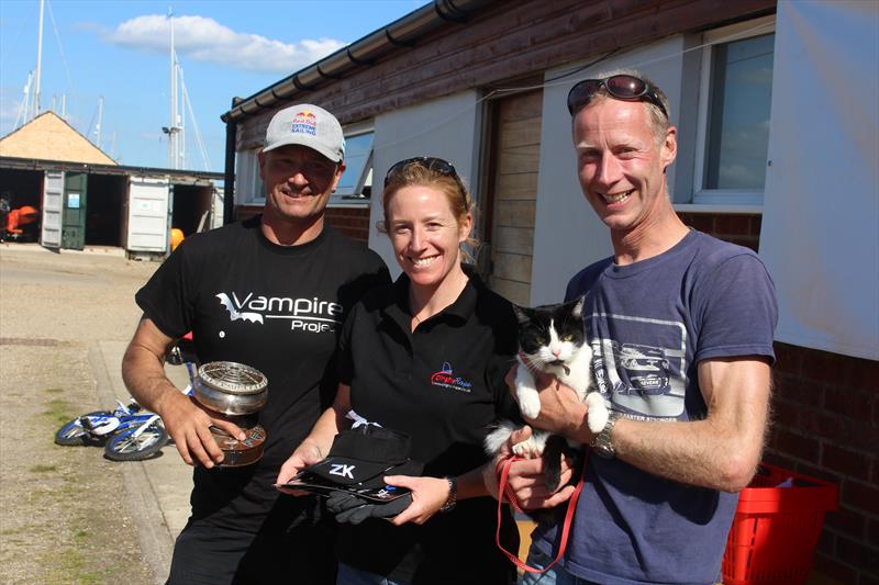 Grant Piggott and Simon Farren win the Zhik East Coast Piers Race 2017 photo copyright Chris Kirby taken at Marconi Sailing Club and featuring the Catamaran class