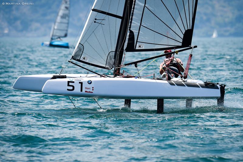 Foiling Week Garda 2017 day 3 photo copyright Martina Orsini taken at Fraglia Vela Malcesine and featuring the Catamaran class