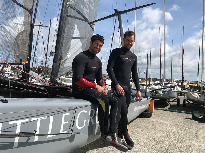 Kyle Stoneham & Dan Ellis with the littlegreenselfstorage.com Vampire at Eurocat 2018 in Carnac photo copyright Kyle Stoneham taken at Yacht Club de Carnac and featuring the Catamaran class