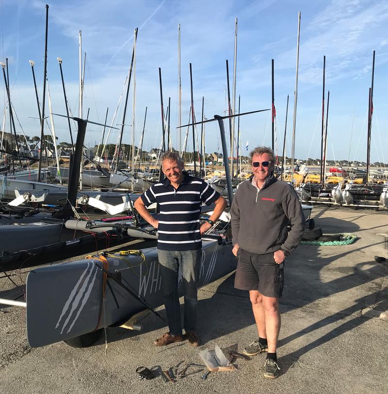 William Sunnucks & Mark Self with the White Bear Vampire at Eurocat 2018 in Carnac photo copyright Kyle Stoneham taken at Yacht Club de Carnac and featuring the Catamaran class