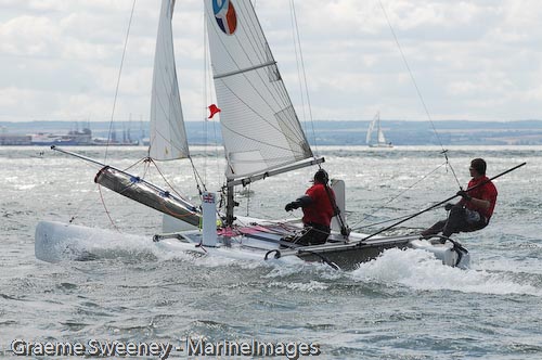 Racing in the 2009 Nore Race on the Thames Estuary photo copyright Graeme Sweeney / www.MarineImages.co.u taken at Benfleet Yacht Club and featuring the Catamaran class