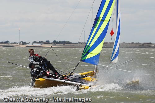 Racing in the 2009 Nore Race on the Thames Estuary photo copyright Graeme Sweeney / www.MarineImages.co.u taken at Benfleet Yacht Club and featuring the Catamaran class