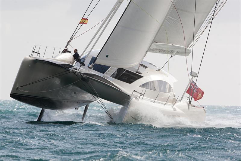 The Tag 60 catamaran, Stardust, owned by Ian Condor Smith, will be returning to the Whitsundays for Hamilton Island Race Week 2018 photo copyright Andrea Francolini taken at Hamilton Island Yacht Club and featuring the Catamaran class