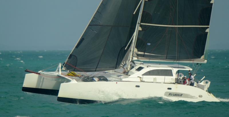 Brisbane to Gladstone Race 2019 photo copyright Mitchell Pearson / SurfSailKite taken at Queensland Cruising Yacht Club and featuring the Catamaran class