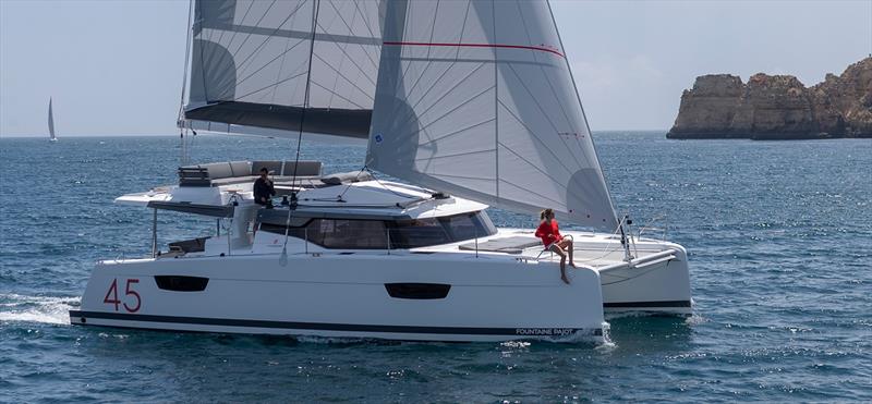Fountaine Pajot's new 45 sailing catamaran photo copyright Multihull Solutions taken at  and featuring the Catamaran class