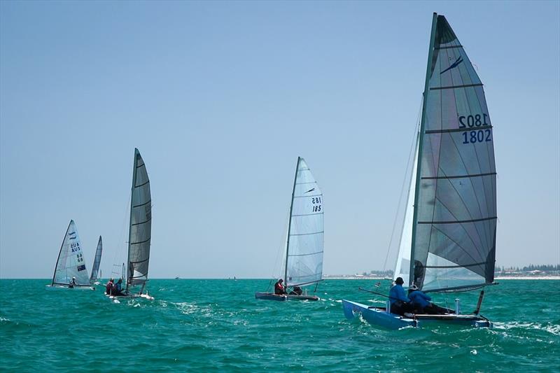 Mick and Di Floyd sailing Totally in the Mosquito Mk II fleet - 2020 Adelaide National Regatta photo copyright Brad Halstead taken at Adelaide Sailing Club and featuring the Catamaran class