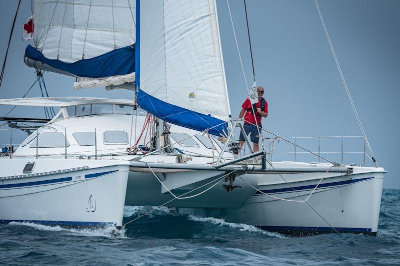 Delphine in the Caribbean Multihull Challenge photo copyright Laurens Morel / www.saltycolours.com taken at Sint Maarten Yacht Club and featuring the Catamaran class