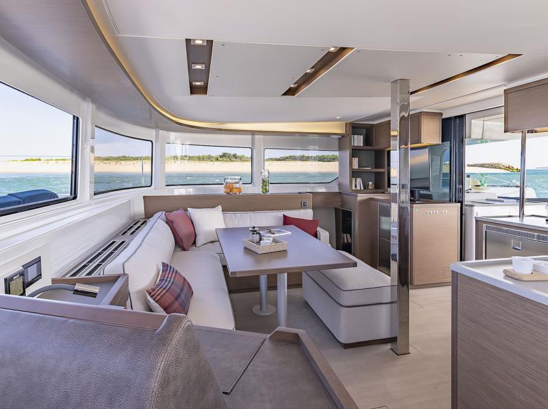 Main Saloon aboard the Lagoon 46 photo copyright Nicolas Claris taken at  and featuring the Catamaran class