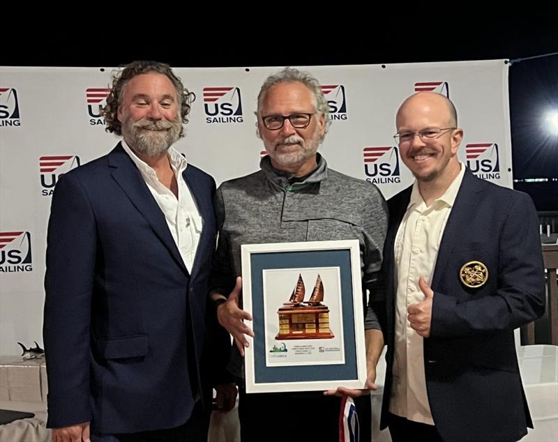 Vice Commodore Josh Richline, Vice Commodore Josh Richline, 2021 US Multihull Championship winner Tom Whitehurst, and Rear Commodore Scott Meares Winner Tom Whitehurst, and Rear Commodore Scott Meares - photo © Mason Sheen / US Sailing