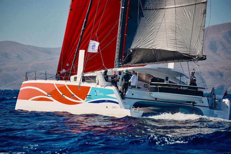 One of two ORC50s in the race - Club 5 Oceans (FRA) sailed by Quentin le Nabour photo copyright James Mitchell / RORC taken at Royal Ocean Racing Club and featuring the Catamaran class