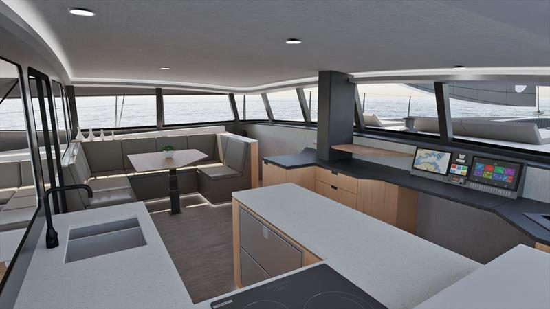 Cure 55 Dinette and Guest Hull access - photo © Cure Marine