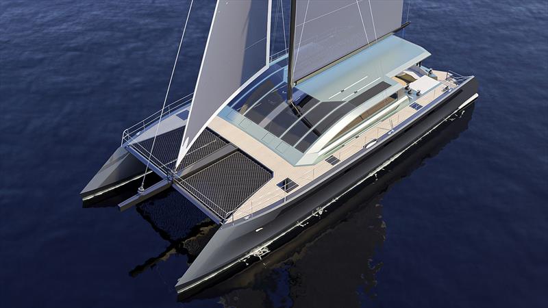 Cure Marine all-carbon, Custom 70 Express Cruising Cat by Stuart Bloomfield photo copyright Cure Marine taken at  and featuring the Catamaran class