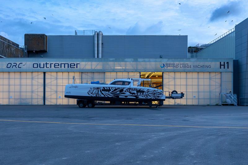 Outremer 45 built on the Lorient site photo copyright Julien Stintzy taken at  and featuring the Catamaran class