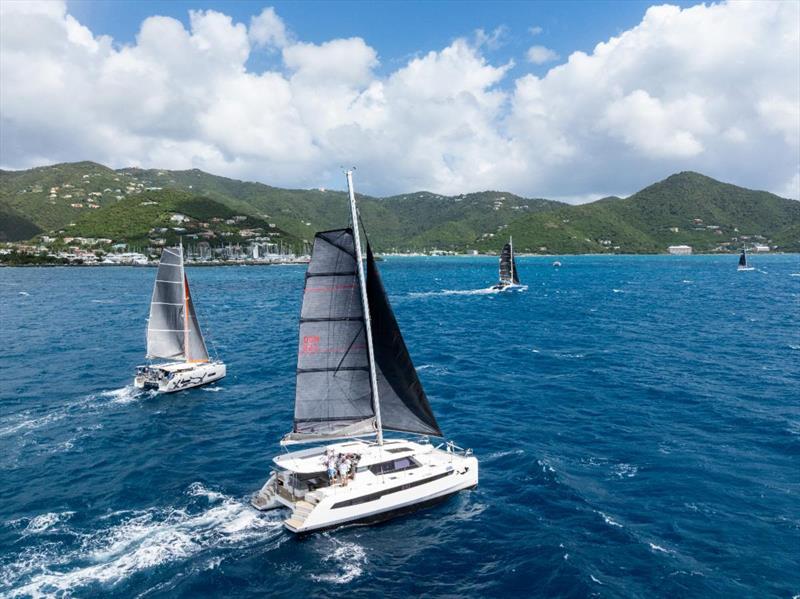 George Coutu's Leopard 50 La Novia (DOM) and the Cruising Multihull fleet - BVI Spring Regatta & Sailing Festival - photo © Alex Turnbull / Tidal Pulse Media