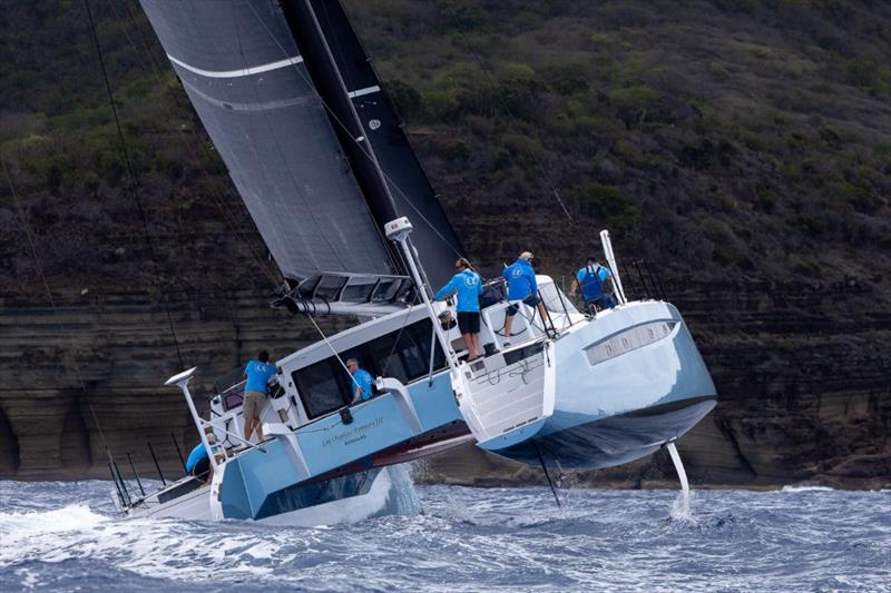 Adrian Lee's HH66 catamaran Lee Overlay Partners III - 2025 Antigua Race Week photo copyright Tim Wright - photoaction.com taken at Antigua Yacht Club and featuring the Catamaran class