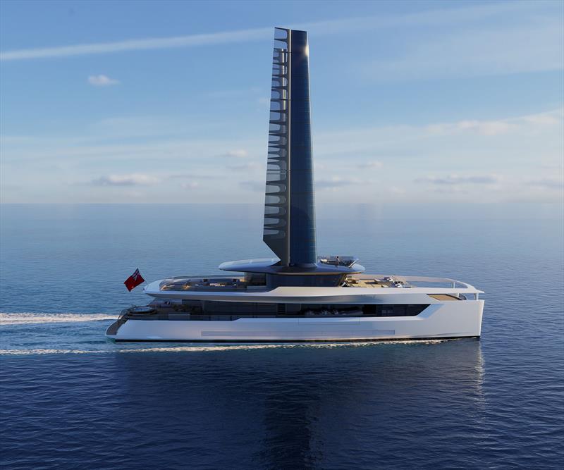 Dragonfly will make use of whatever breeze is on offer and can be automatically controlled, or 'trimmed' by the crew - no sheets or halyards required BTW photo copyright Dixon Yacht Design taken at  and featuring the Catamaran class