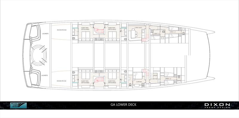 Dragonfly Lower Deck photo copyright Dixon Yacht Design taken at  and featuring the Catamaran class
