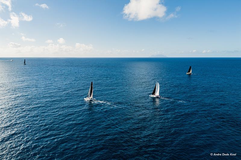 The CSA 2 Class battles upwind after the start - 8th Caribbean Multihull Challenge Race and Rally day 1 photo copyright Andre Dede Knol taken at Sint Maarten Yacht Club and featuring the Catamaran class