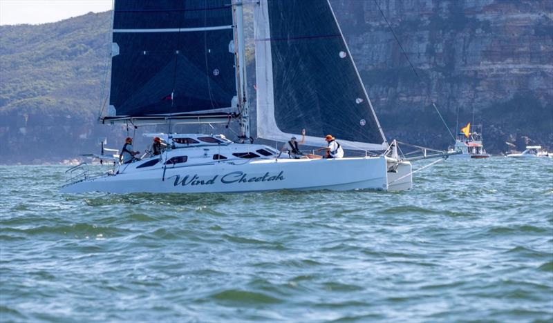 Wind Cheetah was the first multihull entry - Pittwater to Coffs Harbour Yacht Race photo copyright RPAYC Media taken at Royal Prince Alfred Yacht Club and featuring the Catamaran class