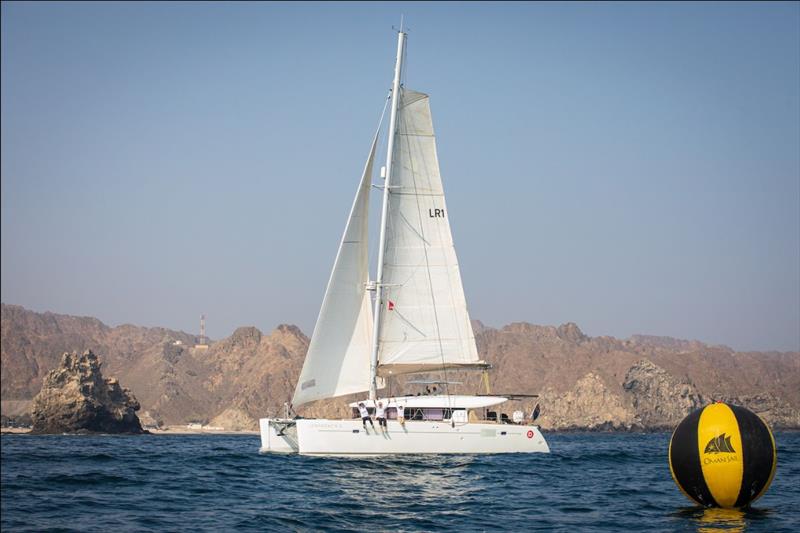 Longreach used the Aramex Dubai to Muscat race as the start of their round the world trip photo copyright Mikey Brignall / DOSC / Sarozz Jung taken at Dubai Offshore Sailing Club and featuring the Catamaran class