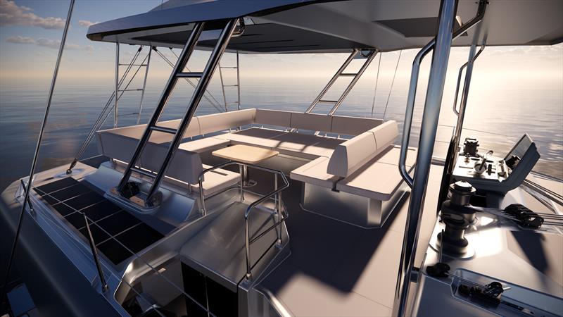 Flybridge on Sail 50 photo copyright Aquila Boats taken at  and featuring the Catamaran class