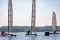 A trio of Catapults, Eamon Cotter 505, Gareth Ede 91 and Stuart Ede 531 reach the top mark in Sunday race one during the Rutland Cat Open 2024 © Gordon Upton / www.guppypix.com