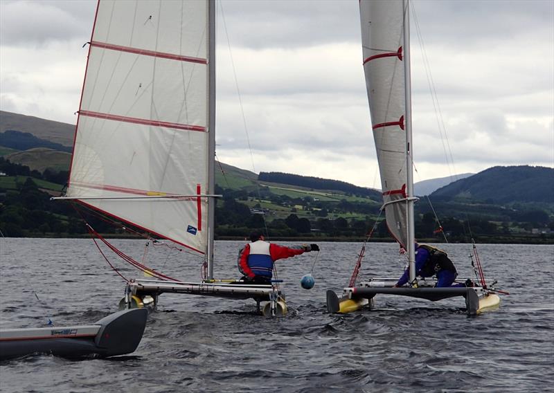 Changeover in the Relay at Catapult Bala Gala 2014 photo copyright BCC taken at Bala Catamaran Club and featuring the Catapult class